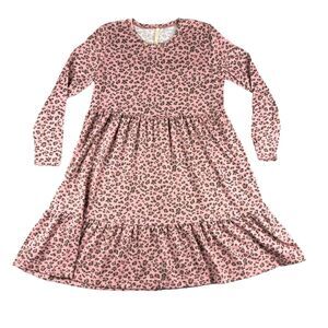 Uncle Frank Anthropologie Dress Women's XS Pink Animal Print Long Sleeve Leopard